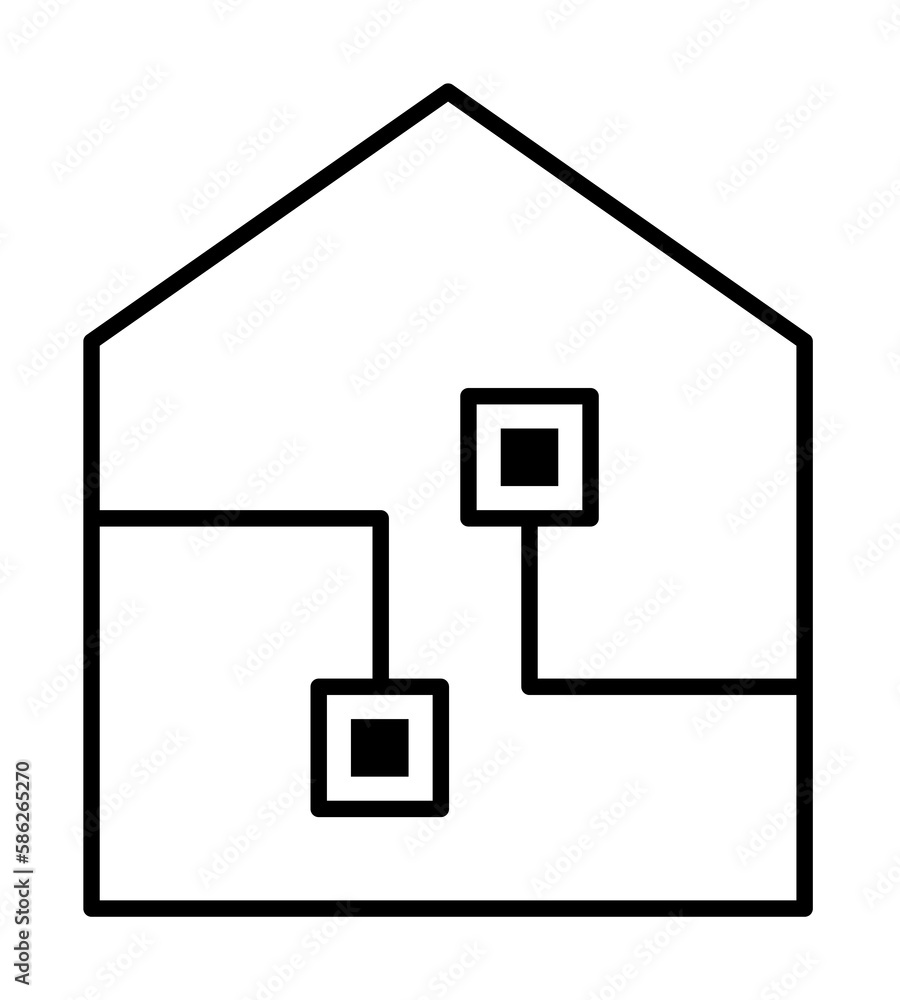 Poster smart house icon. element of automation icon for mobile concept and web apps. thin line smart house 