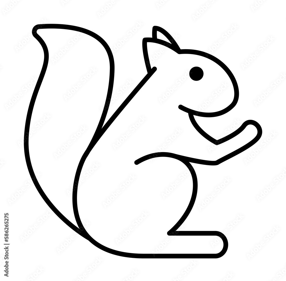 Poster squirrel icon. element of autumn icon for mobile concept and web apps. thin line squirrel icon can b