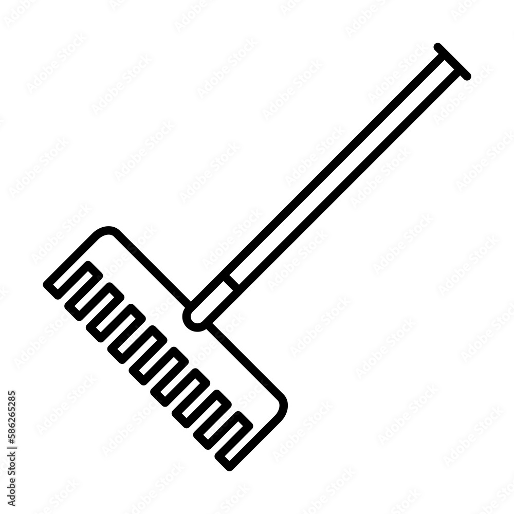 Poster rake icon. element of autumn icon for mobile concept and web apps. thin line rake icon can be used f