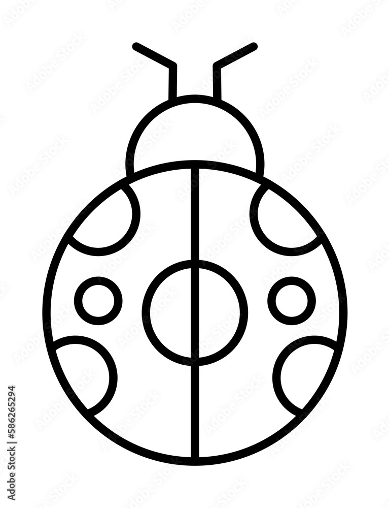 Poster ladybug icon. element of autumn icon for mobile concept and web apps. thin line ladybug icon can be 