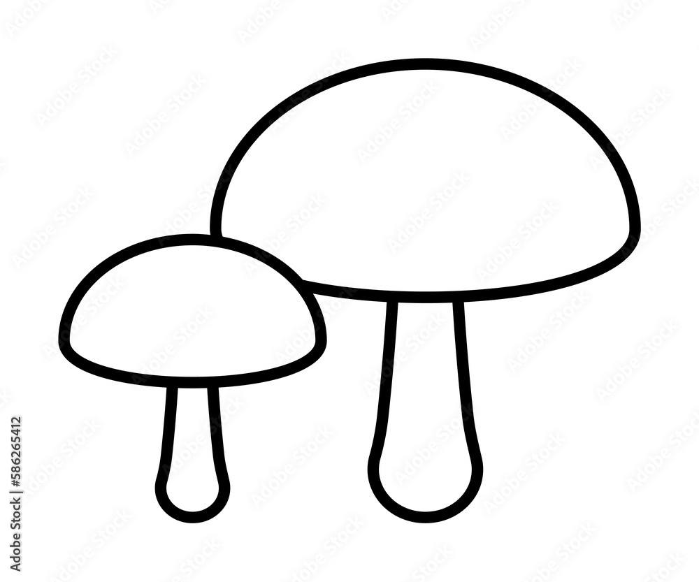 Poster mushrooms icon. element of autumn icon for mobile concept and web apps. thin line mushrooms icon can