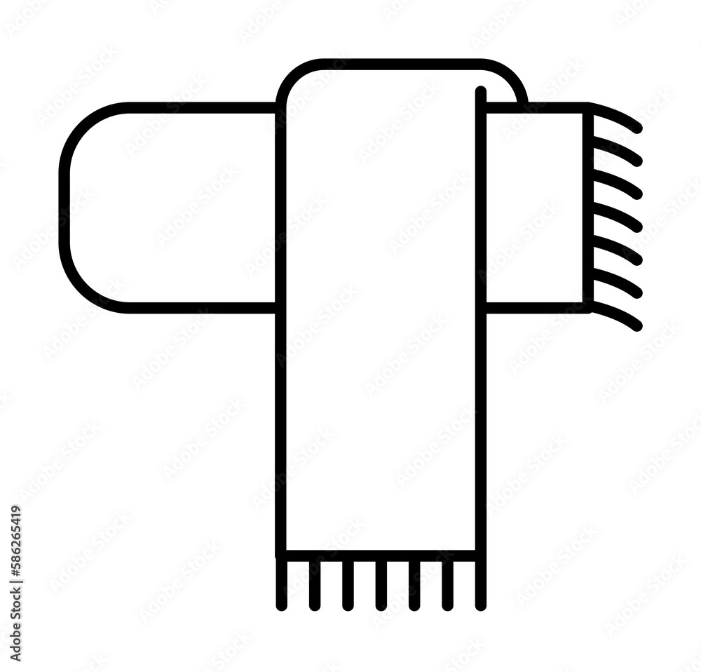 Poster scarf icon. element of autumn icon for mobile concept and web apps. thin line scarf icon can be used