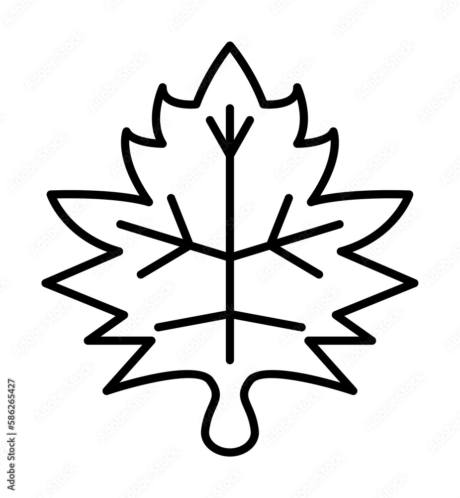 Aufkleber leaf icon. element of autumn icon for mobile concept and web apps. thin line leaf icon can be used f