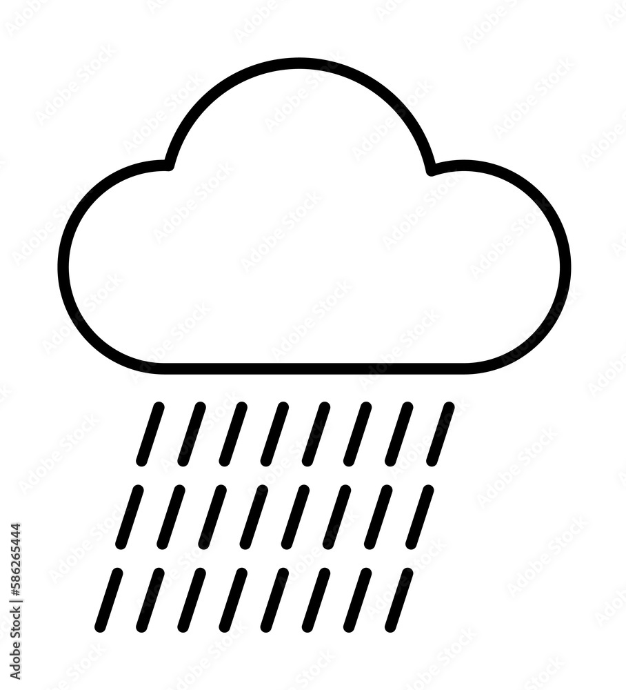 Aufkleber rain icon. element of autumn icon for mobile concept and web apps. thin line rain icon can be used f