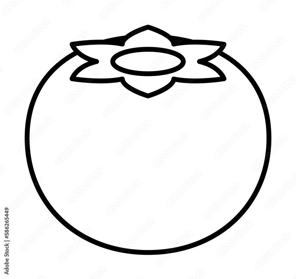 Poster persimmon icon. element of autumn icon for mobile concept and web apps. thin line persimmon icon can