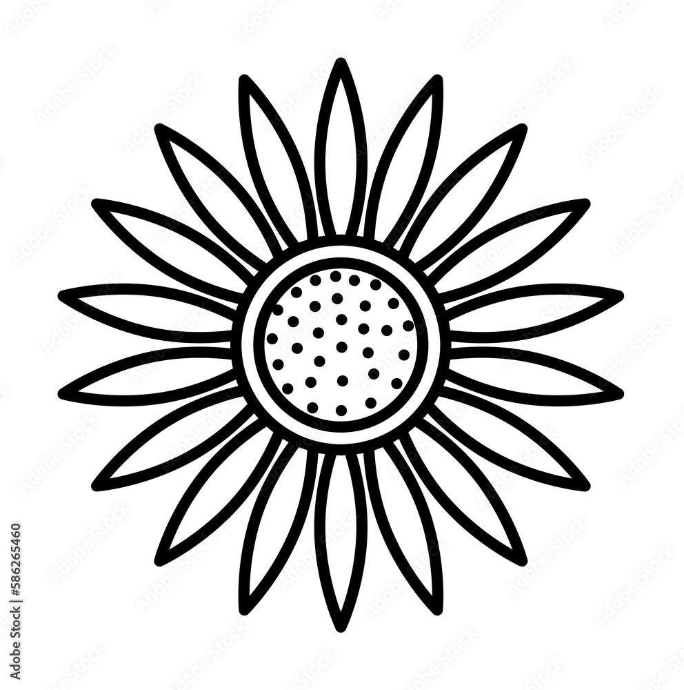 Aufkleber sunflower icon. element of autumn icon for mobile concept and web apps. thin line sunflower icon can
