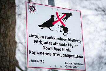 Finnish warning urban warning sign