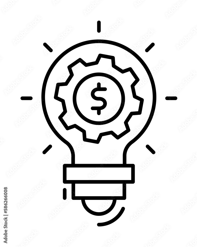 Poster light bulb, banking, finance icon. simple line, outline elements of business and finance icons for u