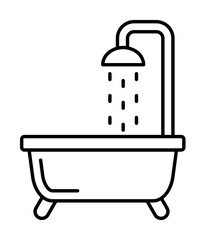 Bath, shower icon. Simple line, outline bathroom icons for ui and ux, website or mobile application