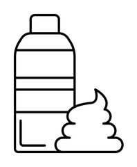 Foam, shaving foam, bottle icon. Simple line, outline bathroom icons for ui and ux, website or mobile application