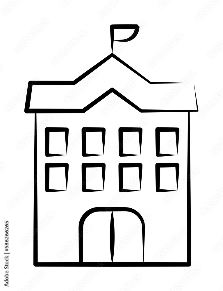 Poster university, building icon. element of biology icon for mobile concept and web apps. hand drawn unive