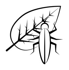 Insect, entomology, leaf icon. Element of biology icon for mobile concept and web apps. Hand drawn Insect, entomology, leaf icon can be used for web and mobile