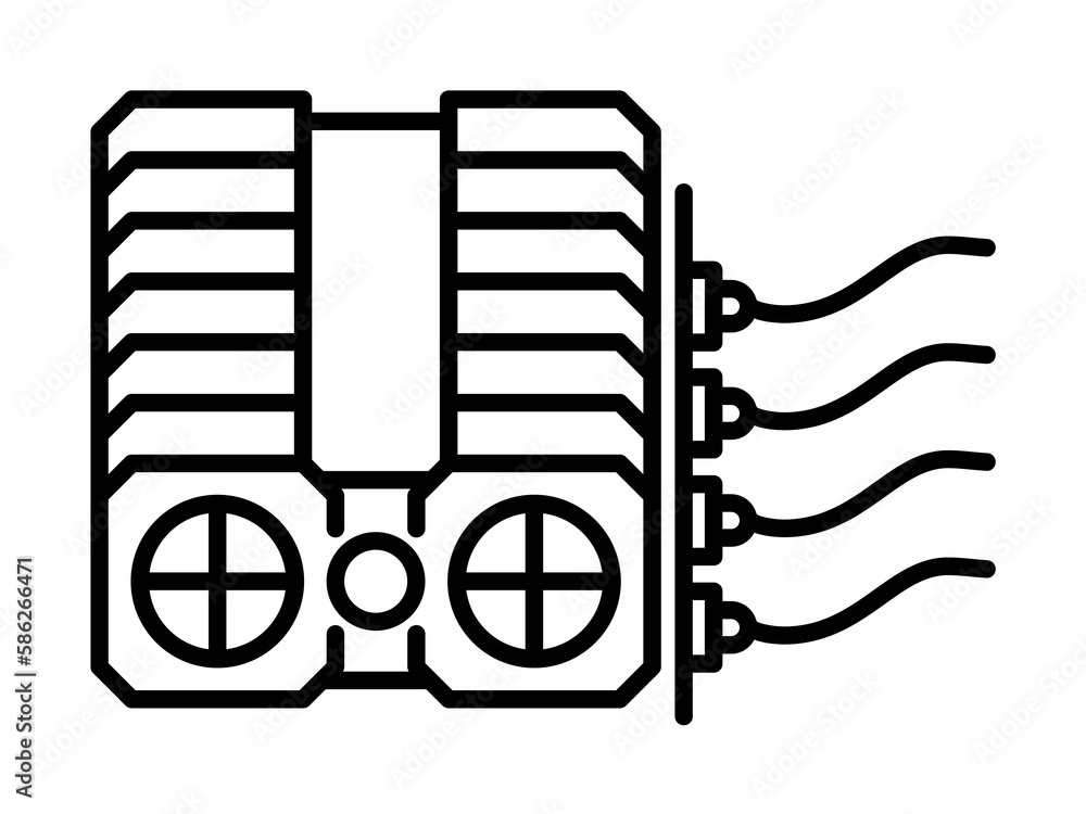 Poster gpu, farm, mining icon. element of crypto currency icon for mobile concept and web apps. outline gpu