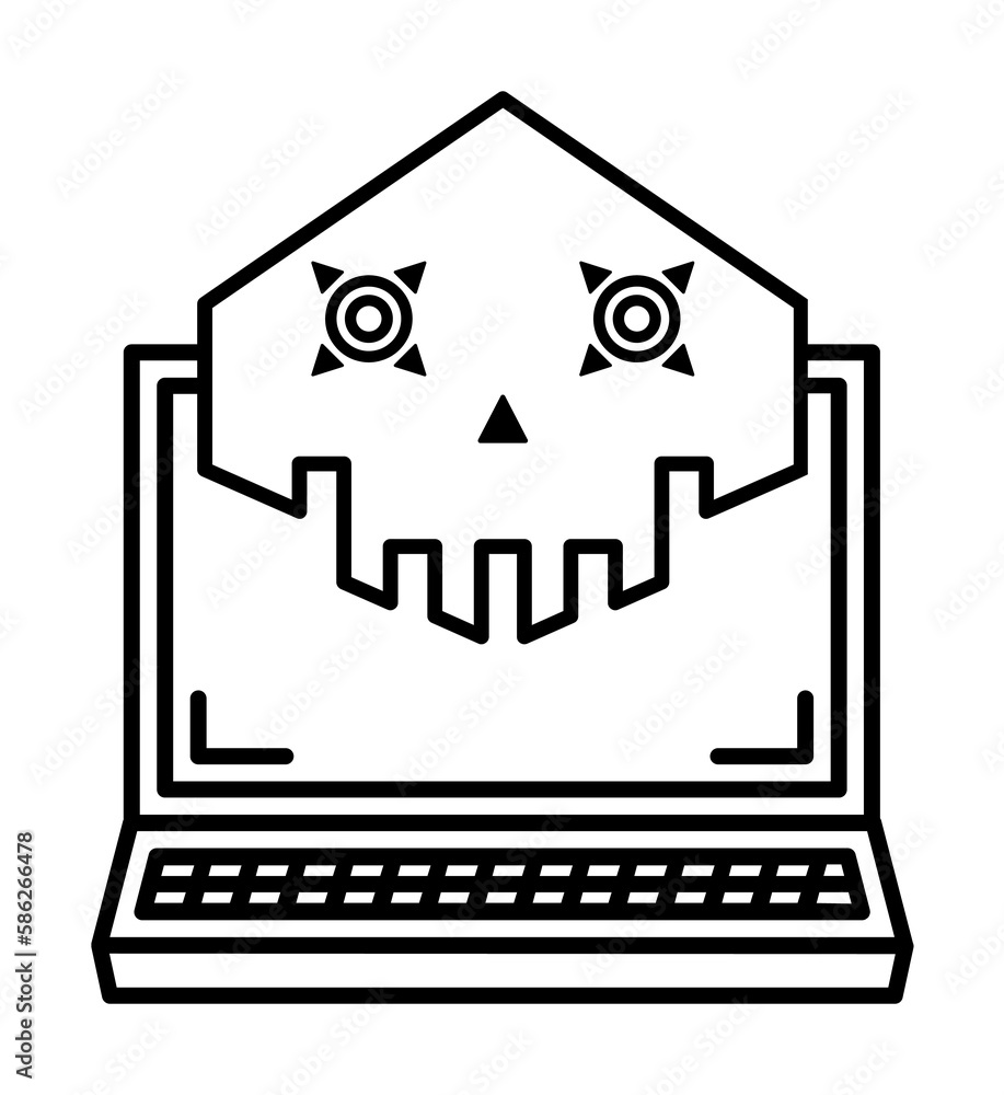 Poster hacker, trojan, virus icon. element of crypto currency icon for mobile concept and web apps. outline