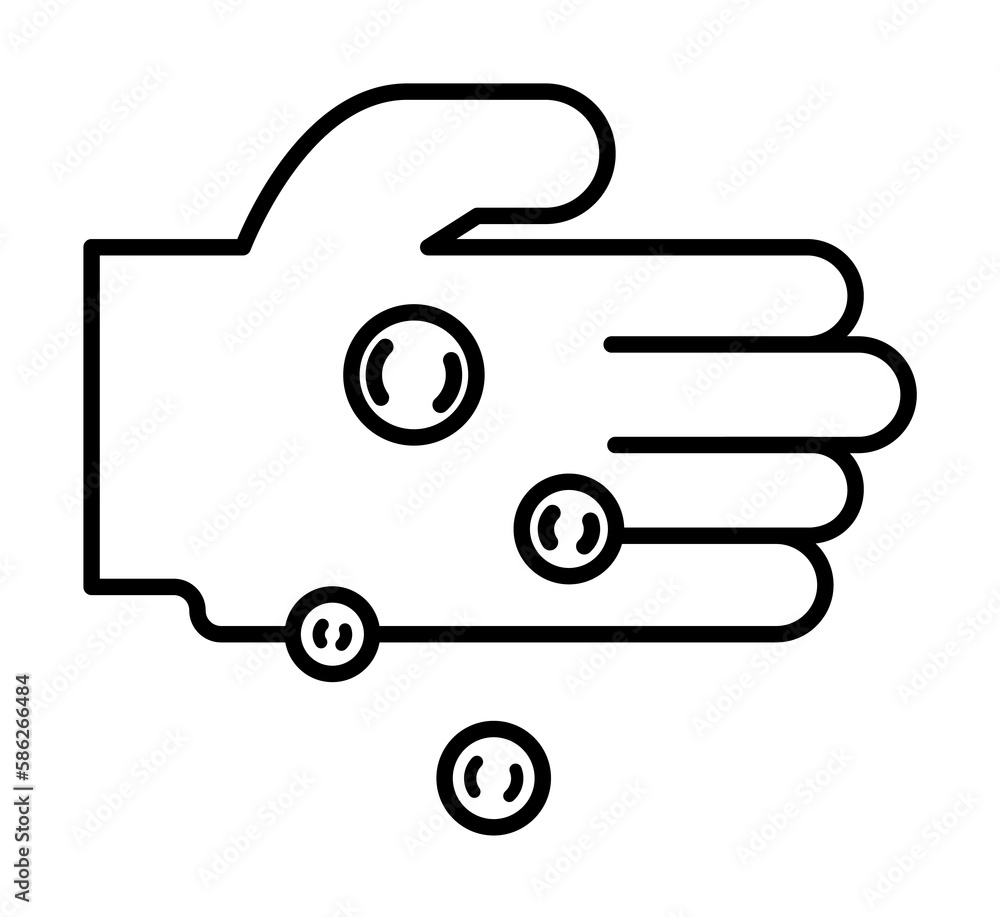 Poster hand, token, coin icon. element of crypto currency icon for mobile concept and web apps. outline han