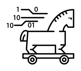 trojan, infection, hacker icon. Element of crypto currency icon for mobile concept and web apps. Outline trojan, infection, hacker icon can be used for web and mobile