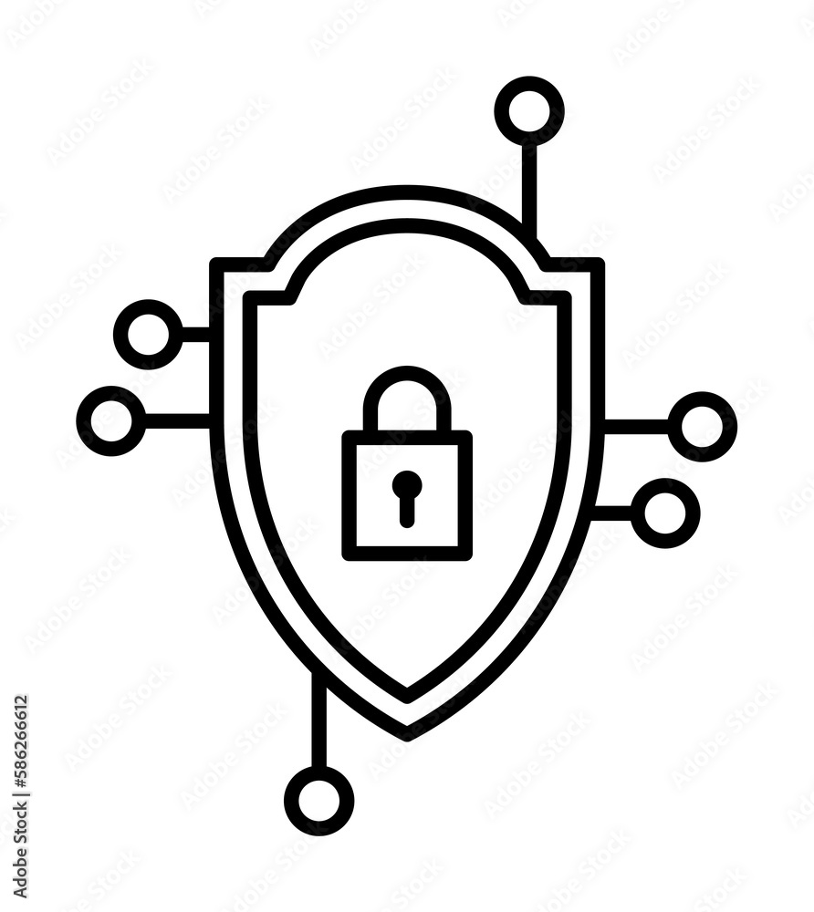 Poster encrypted, block chain icon. Element of block chain icon for mobile concept and web apps. Thin line encrypted, block chain icon can be used for web and mobile