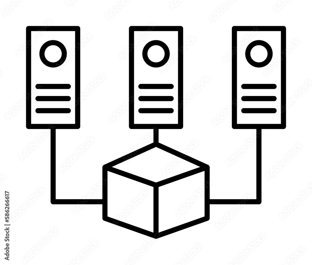 Poster mining, block chain icon. element of block chain icon for mobile concept and web apps. thin line min