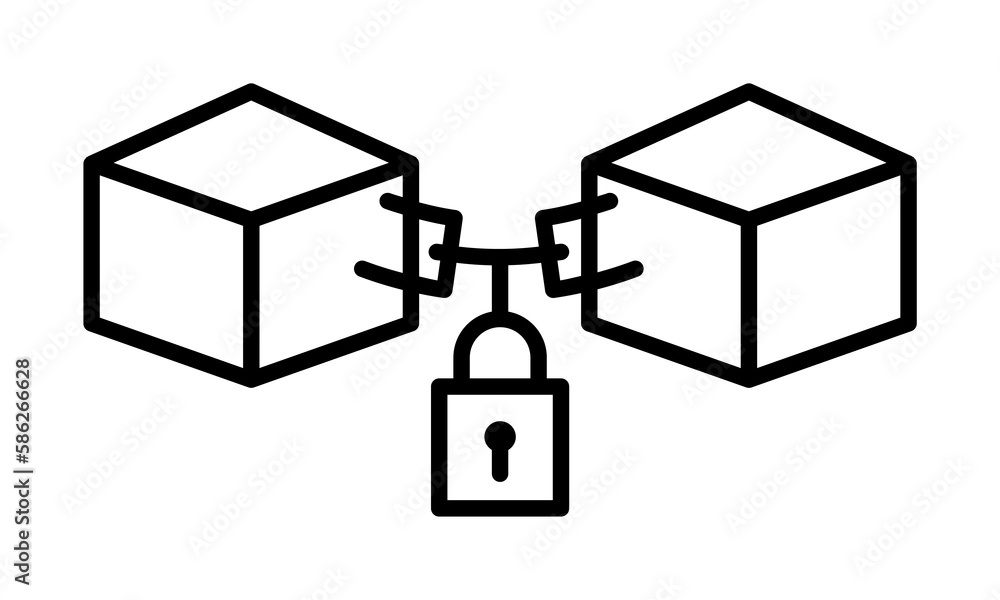 Aufkleber private, block chain icon. element of block chain icon for mobile concept and web apps. thin line pr