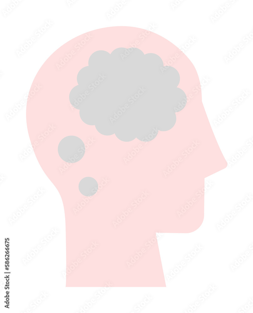 Aufkleber head thinks icon. simple color elements of brain process icons for ui and ux, website or mobile appl