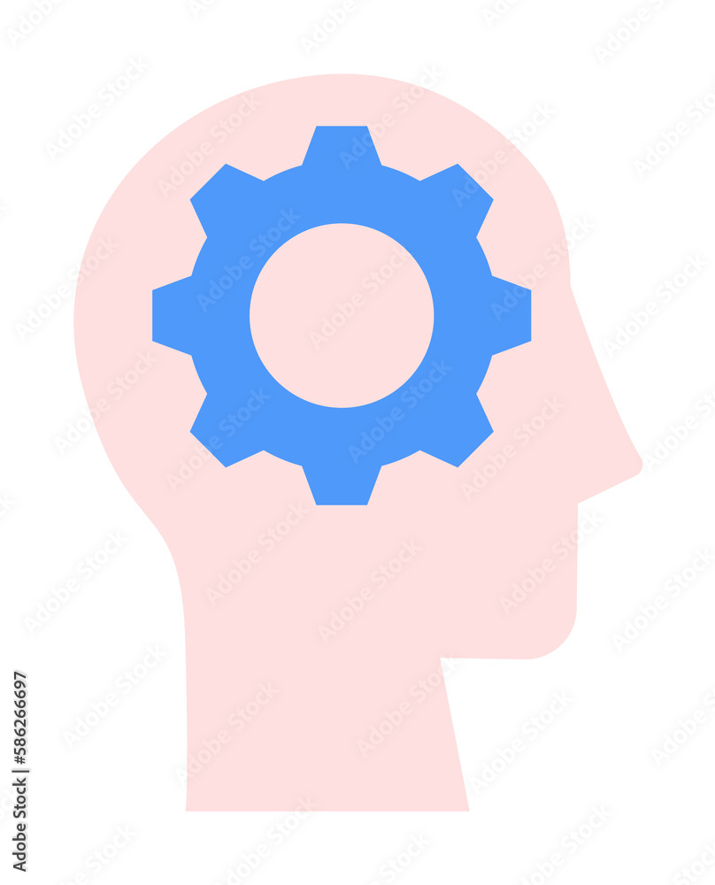 Poster head gear icon. simple color elements of brain process icons for ui and ux, website or mobile applic