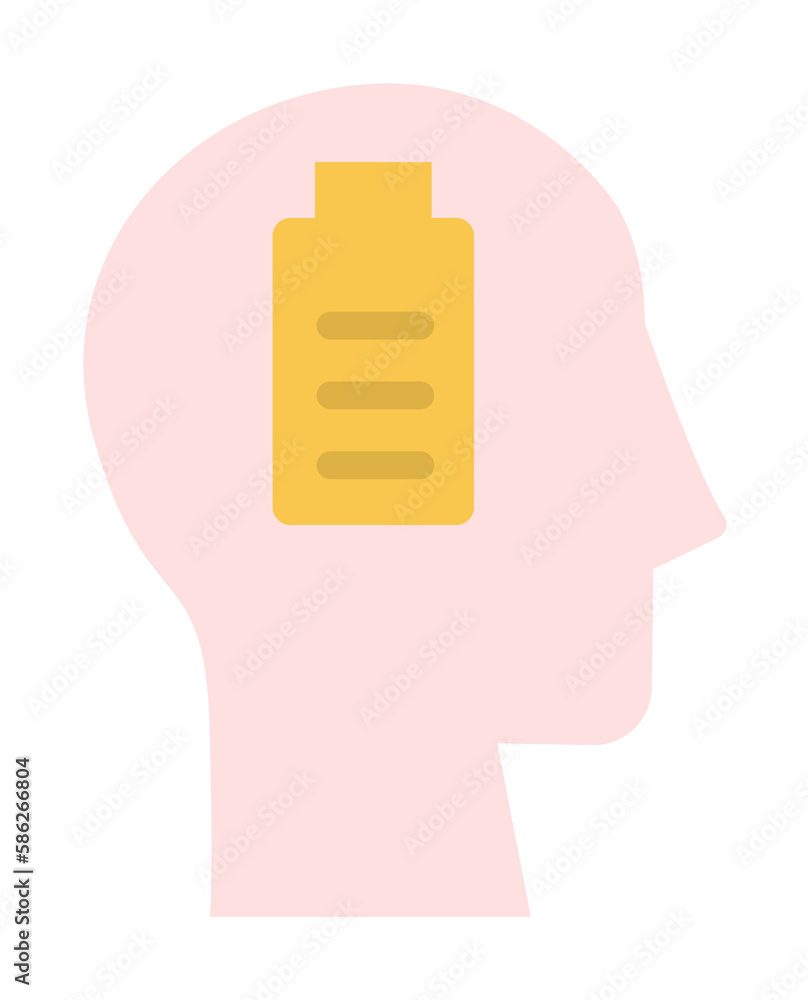 Poster head battery icon. simple color elements of brain process icons for ui and ux, website or mobile app