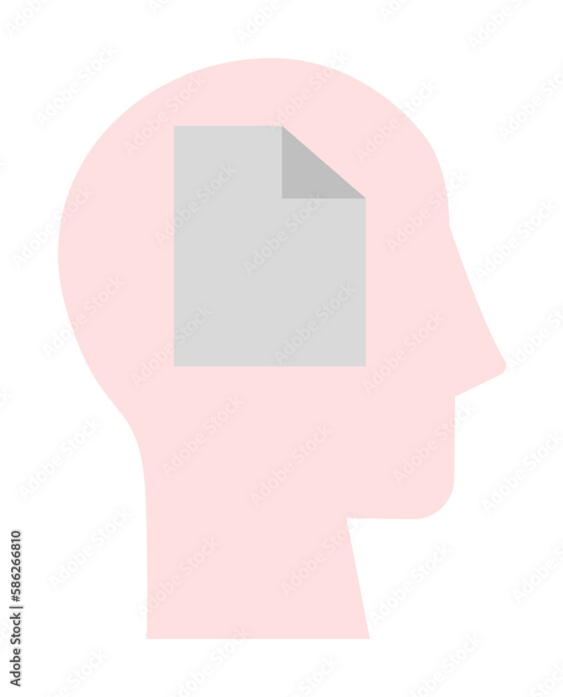 Poster head document icon. simple color elements of brain process icons for ui and ux, website or mobile ap