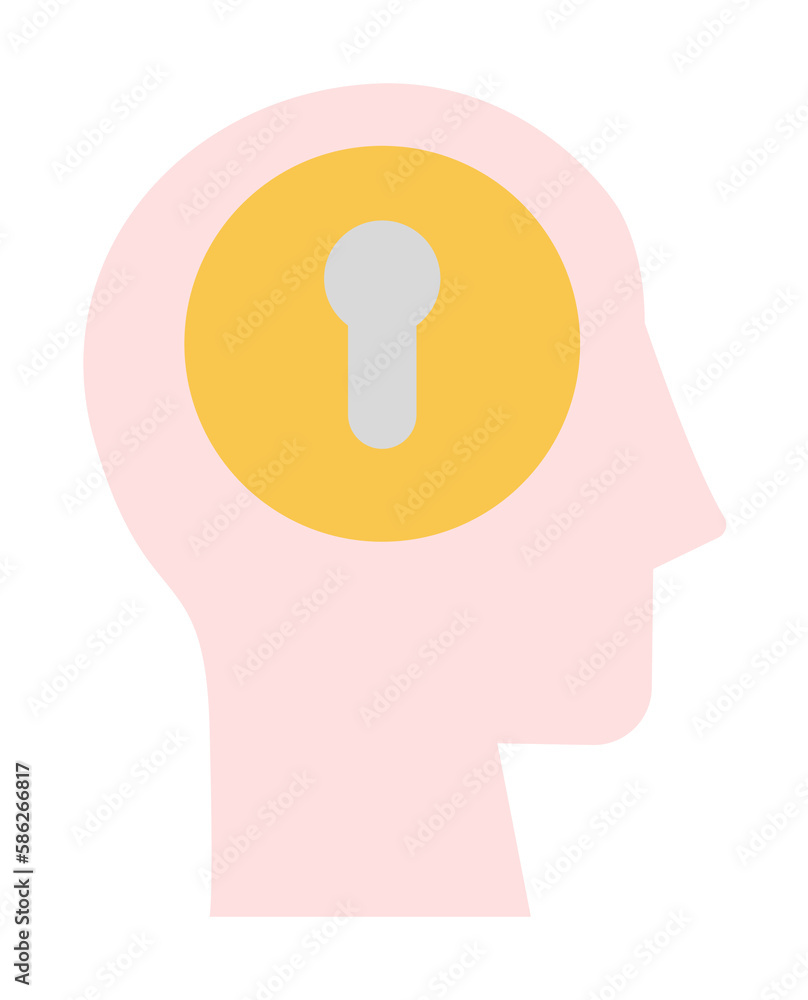 Poster head lock icon. simple color elements of brain process icons for ui and ux, website or mobile applic