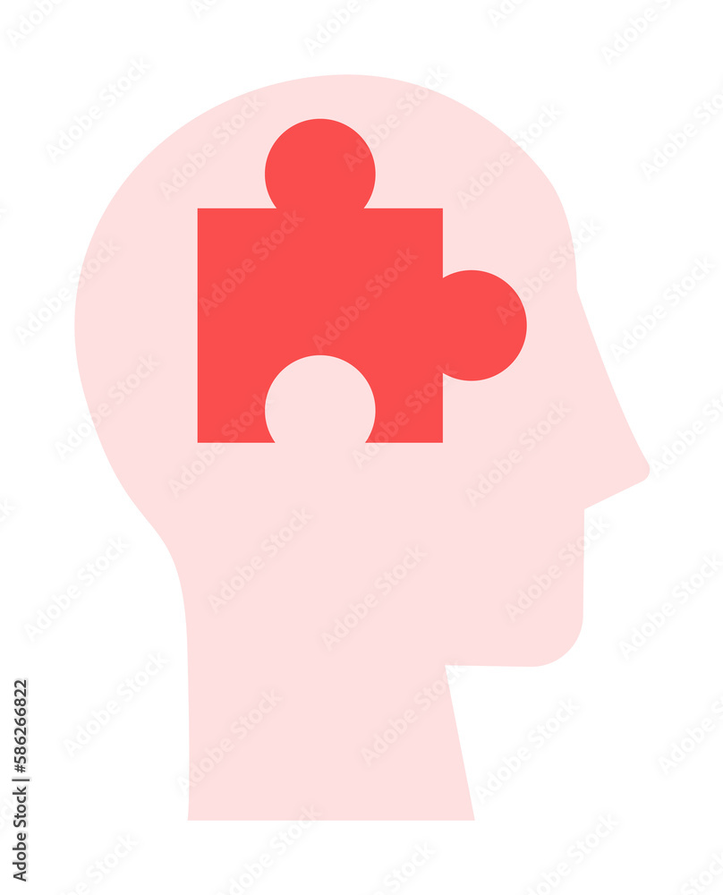 Poster head puzzle icon. simple color elements of brain process icons for ui and ux, website or mobile appl