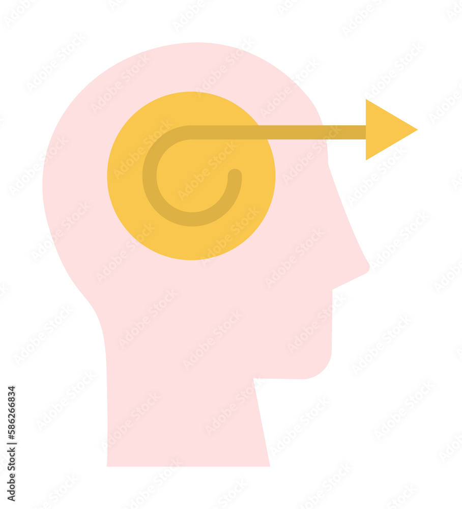 Aufkleber head arrow icon. simple color elements of brain process icons for ui and ux, website or mobile appli