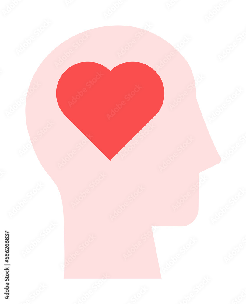 Poster head heart icon. simple color elements of brain process icons for ui and ux, website or mobile appli