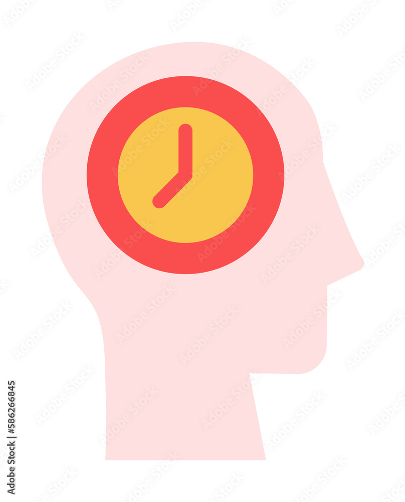 Aufkleber head clock icon. simple color elements of brain process icons for ui and ux, website or mobile appli