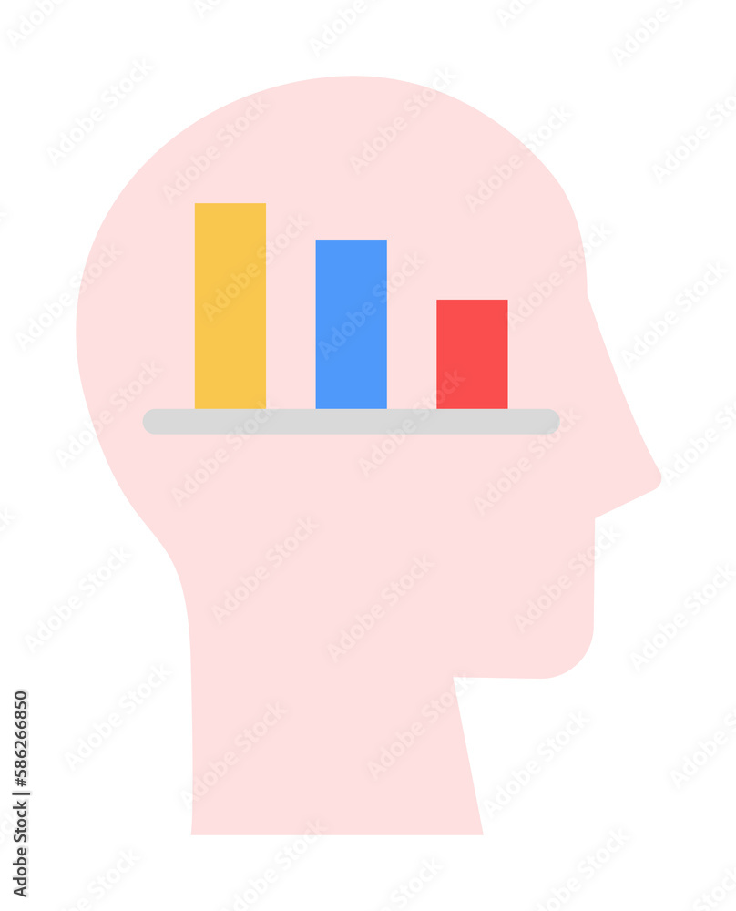 Aufkleber head chart icon. simple color elements of brain process icons for ui and ux, website or mobile appli