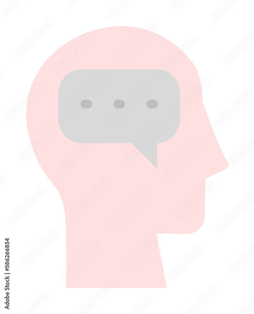Poster head chat icon. simple color elements of brain process icons for ui and ux, website or mobile applic