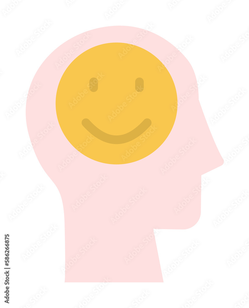 Poster head smile icon. simple color elements of brain process icons for ui and ux, website or mobile appli