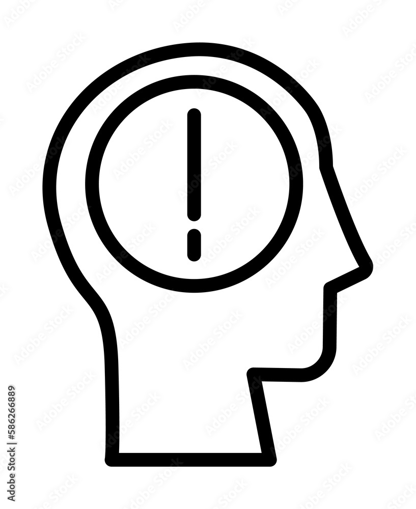 Poster head sign icon. simple line, outline elements of brain process icons for ui and ux, website or mobil