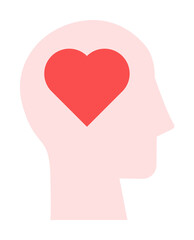 head heart icon. Simple color elements of brain process icons for ui and ux, website or mobile application