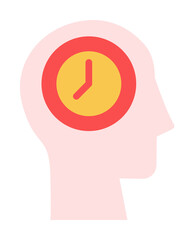 head clock icon. Simple color elements of brain process icons for ui and ux, website or mobile application