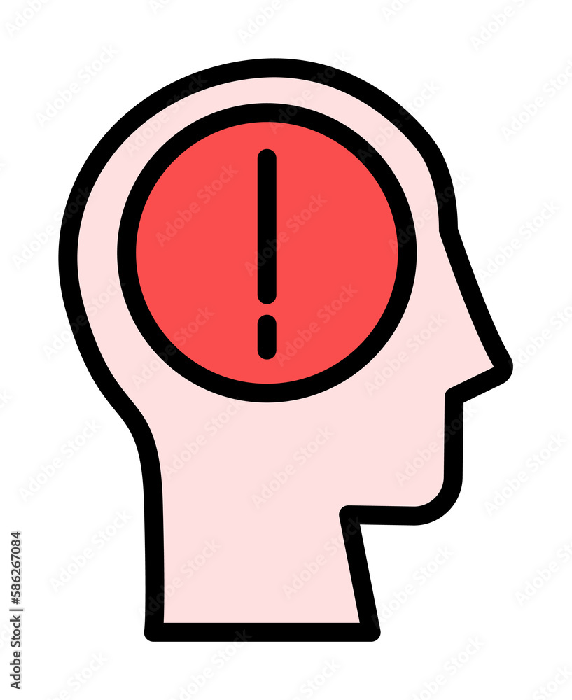 Aufkleber head sign icon. simple color with outline elements of brain process icons for ui and ux, website or 