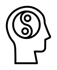 head yin yang icon. Simple line, outline elements of brain process icons for ui and ux, website or mobile application