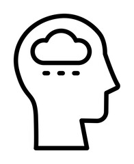 head cloud icon. Simple line, outline elements of brain process icons for ui and ux, website or mobile application