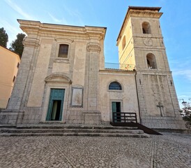 Fototapeta na wymiar A church of Fumone, a historic town in the state of Lazio in Italy.