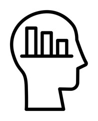 head chart icon. Simple line, outline elements of brain process icons for ui and ux, website or mobile application