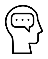 head chat icon. Simple line, outline elements of brain process icons for ui and ux, website or mobile application