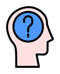 head question icon. Simple color with outline elements of brain process icons for ui and ux, website or mobile application