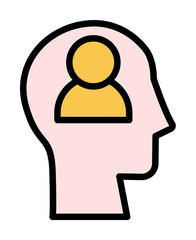 head avatar man icon. Simple color with outline elements of brain process icons for ui and ux, website or mobile application