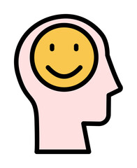 head smile icon. Simple color with outline elements of brain process icons for ui and ux, website or mobile application