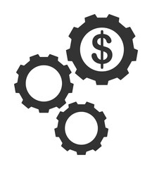 gear, setting, usd icon. Element of business icon for mobile concept and web apps. Glyph gear, setting, usd icon can be used for web and mobile