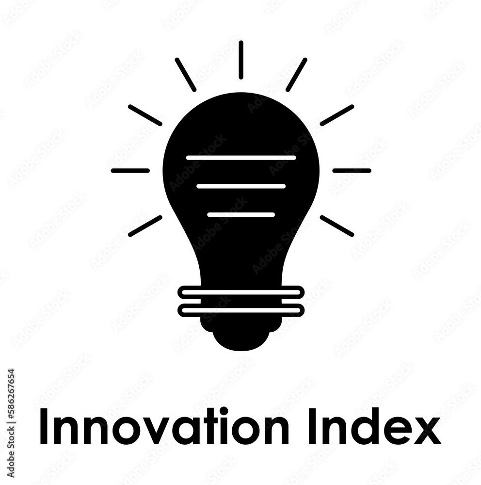 Aufkleber bulb, light icon. element of business icon with description. glyph icon for website design and devel