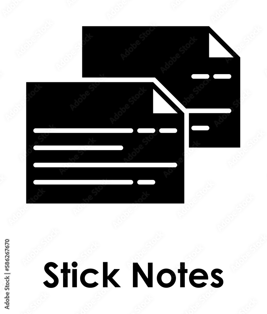Poster notes, paper icon. element of business icon with description. glyph icon for website design and deve